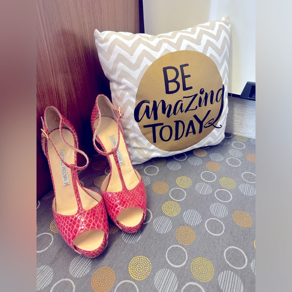 Fuchsia Animal Print Peep Toe Sandals